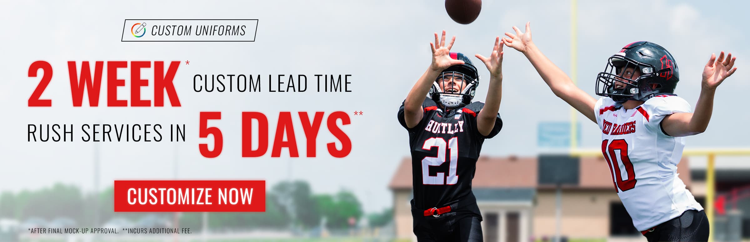 2 Week Lead Time on Custom Football Uniforms