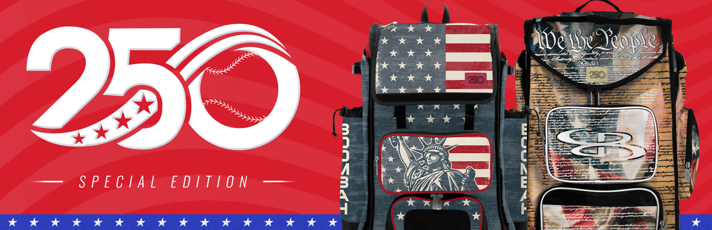 USA Flad themed bag with American flag in the background
