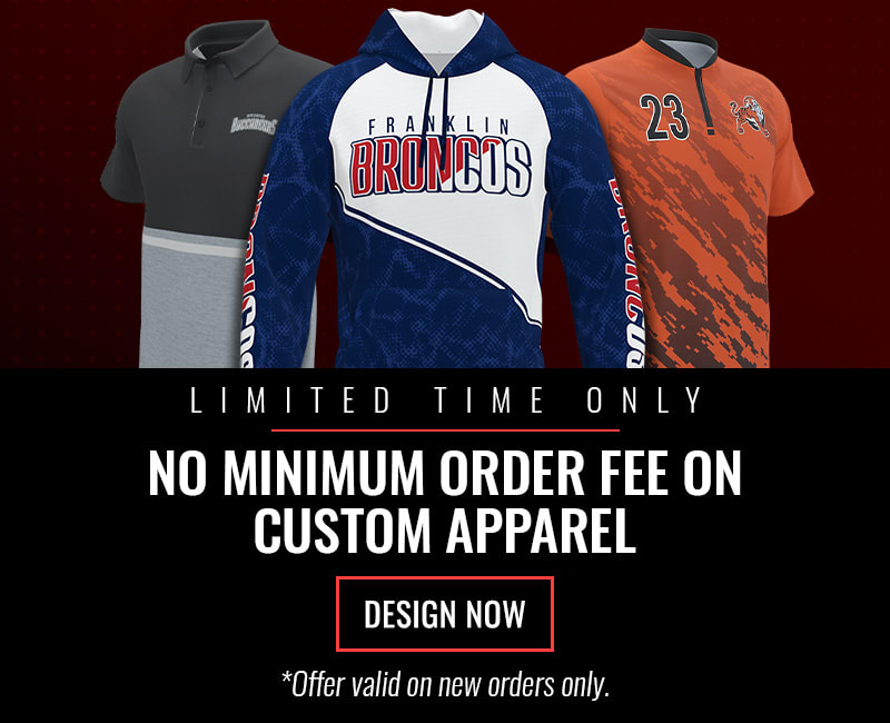 Limited Time - No Minimum Fee on Custom Apparel