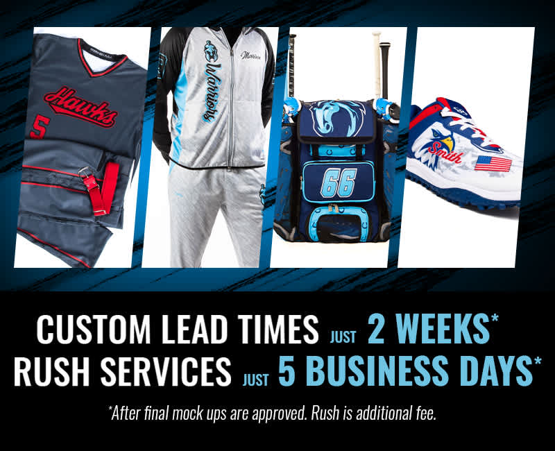 Custom Lead Times - Just 2 Weeks. Rush Services - Just 5 Business Days.