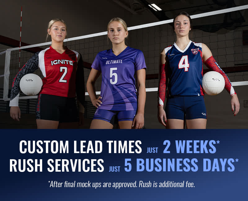 Custom Lead Times - Just 2 Weeks. Rush Services - Just 5 Business Days.