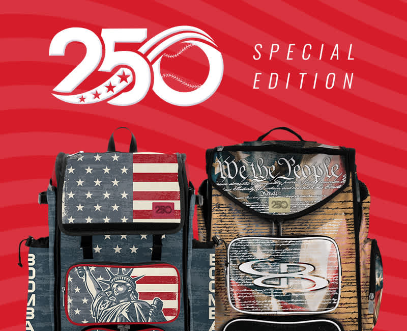 USA Flad themed bag with American flag in the background