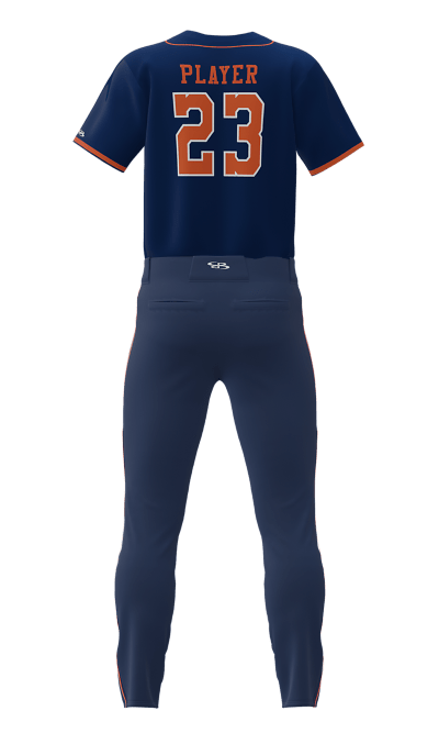 Back Navy Foxes Full Button Short Sleeve Jersey & Pant