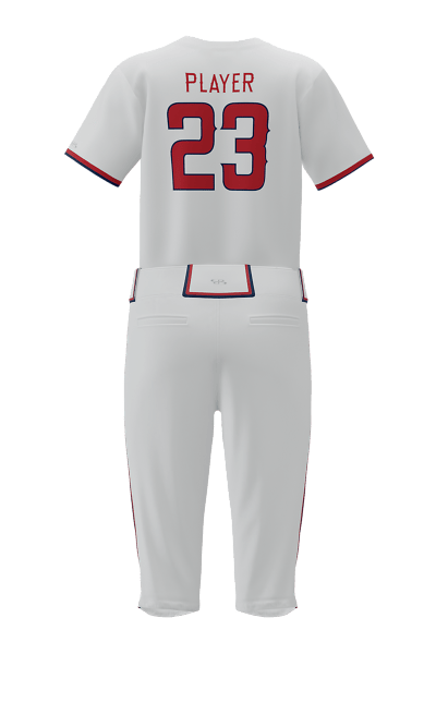 Back White Badgers Full Button Short Sleeve Jersey & Knicker