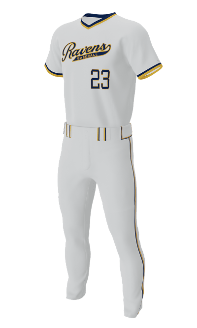 Left White Ravens V-Neck Short Sleeve Jersey & Pant