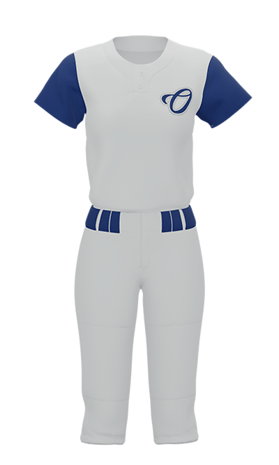Front White O 2 Button Short Sleeve Jersey & Pant