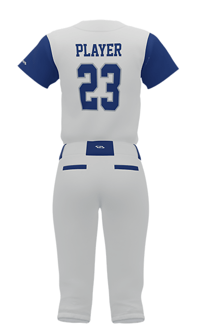 Back White O 2 Button Short Sleeve Jersey & Pant