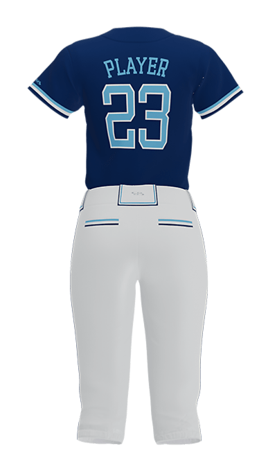 Back Navy Thunder 2 Button Short Sleeve Jersey & Pant