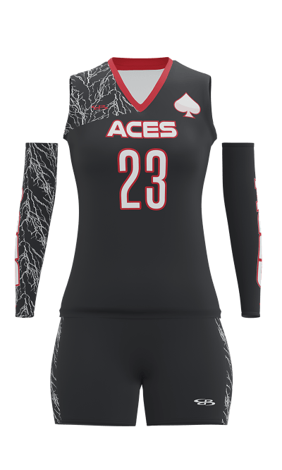 Front Black Aces Sleeveless Jersey and Fury 3 Inch Shorts