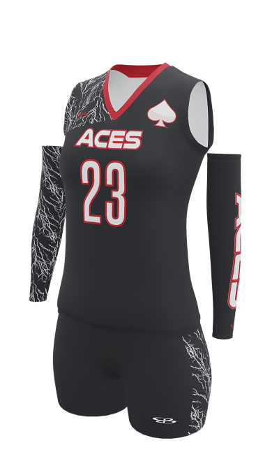Left Black Aces Sleeveless Jersey and Fury 3 Inch Shorts