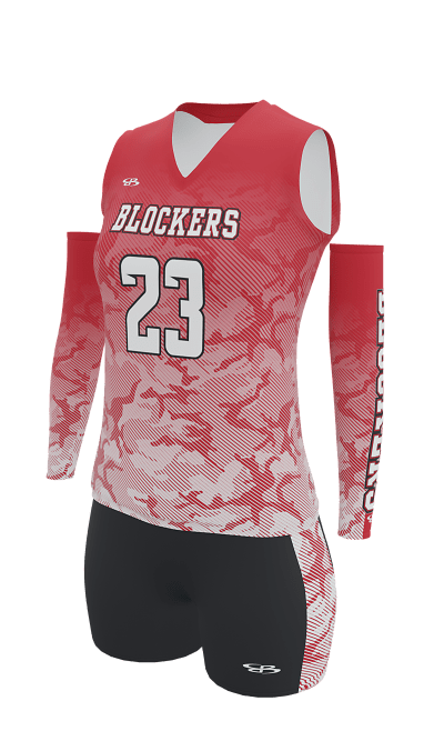 Left Red Blockers Sleeveless Jersey and Fury 3 Inch Shorts