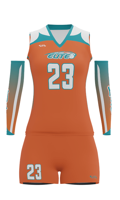 Front Orange Elite Sleeveless Jersey and Attack 3 Inch Shorts