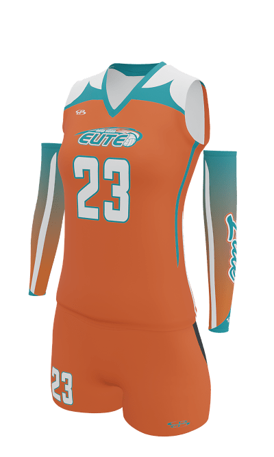 Left Orange Elite Sleeveless Jersey and Attack 3 Inch Shorts