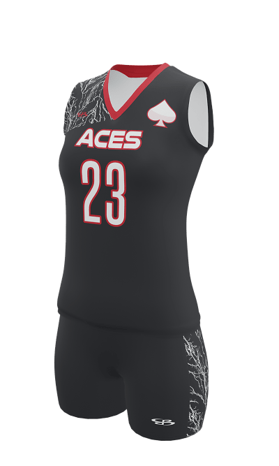 Left Black Aces Sleeveless Jersey & Fury 4 inch Short