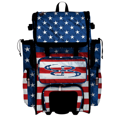 Red white and blue boombah bag on sale