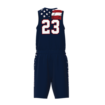 Custom Men's Single Ply Basketball Jersey and Shorts Alternate View 2