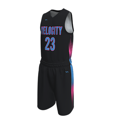 Custom Men's Single Ply Basketball Jersey and Shorts Alternate View 3