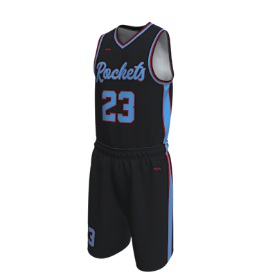 Custom Men's Single Ply Basketball Jersey and Shorts Alternate View 3