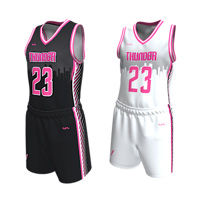 Custom Women's Reversible Basketball Jersey and Shorts Alternate View 3