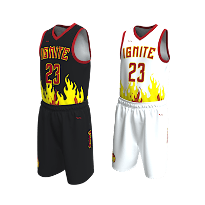 Custom Men's Reversible Basketball Jersey and Shorts Alternate View 3