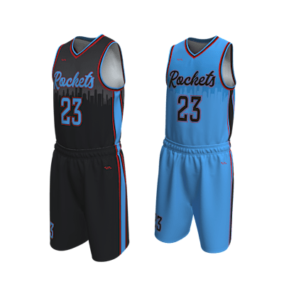Custom Men's Reversible Basketball Jersey and Shorts Alternate View 3