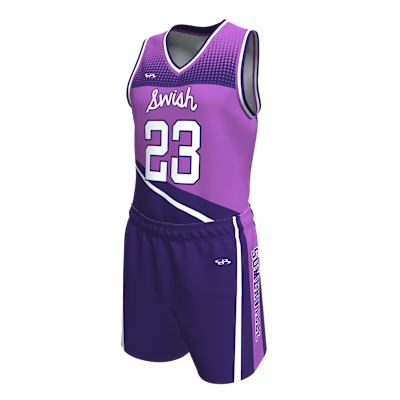 Custom Women's Single Ply Basketball Jersey and Shorts Alternate View 3