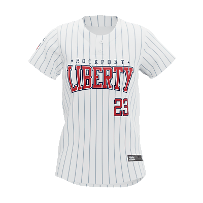 Elite Pinstripe BB Jersey SS 2-Button - Adult & Youth