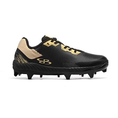 Black and cheap gold metal cleats