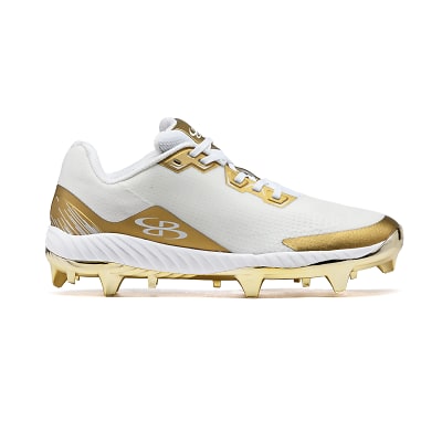 Gold and best sale white softball cleats