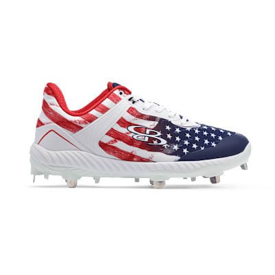 Boombah Squadron Turf
BM19052 Baseball Softball
Cleats USA Flag Stars Stripes Boombah Molded Baseball Cleat Turf Shoe Flag USA Red White  main image 4