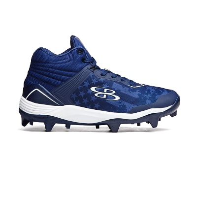 Boombah red white and blue cleats on sale