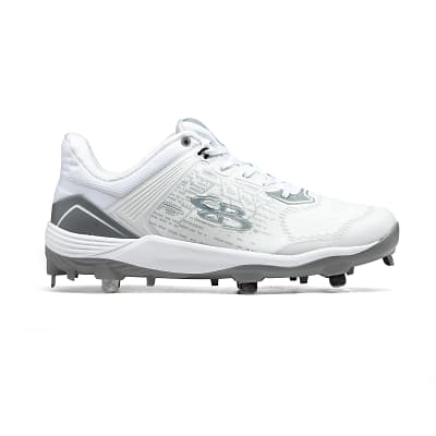 All white metal hot sale softball cleats