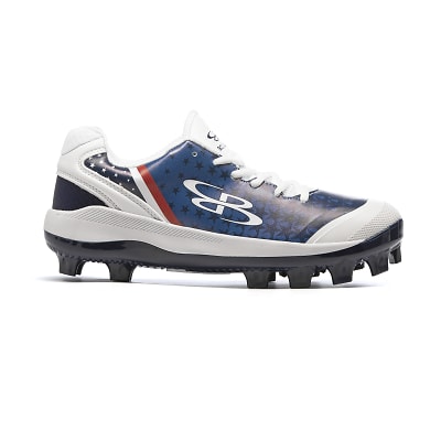 Boombah red white and blue cleats online