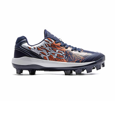 Orange metal cheap baseball cleats