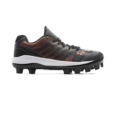 Orange and black outlet softball cleats