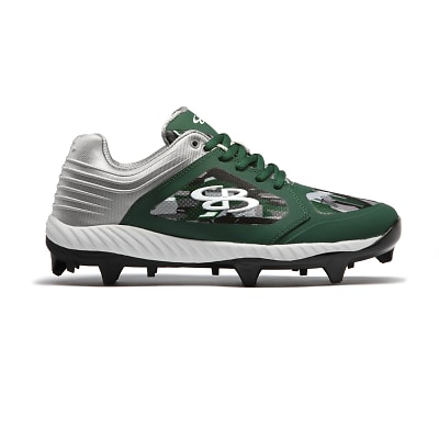 Green baseball hot sale cleats molded