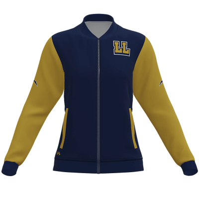 Varsity Jacket Letterman Baseball Bomber Columbia Blue Wool & Gold Cow  Leather