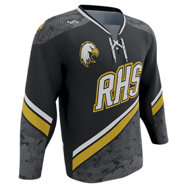 Cheap Custom Black Royal-Yellow Hockey Lace Neck Jersey Free