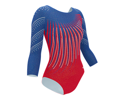 3/4 Sleeve Sparkle Rhinestone Competition Leotard