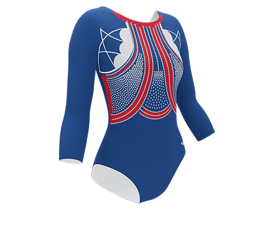 3/4 Sleeve Rhinestone Competition Leotard