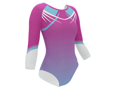 3/4 Sleeve Sparkle Rhinestone Competition Leotard