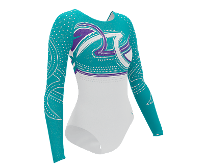Long Sleeve Sparkle Rhinestone Competition Leotard