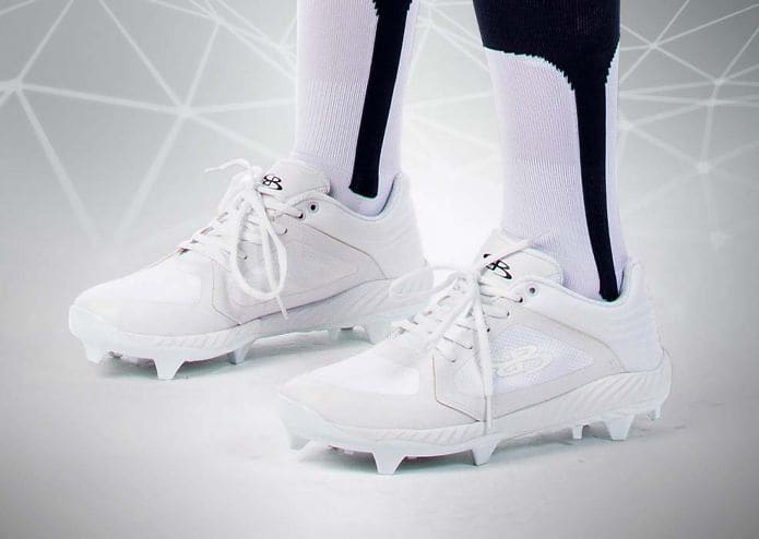 White molded cheap softball cleats