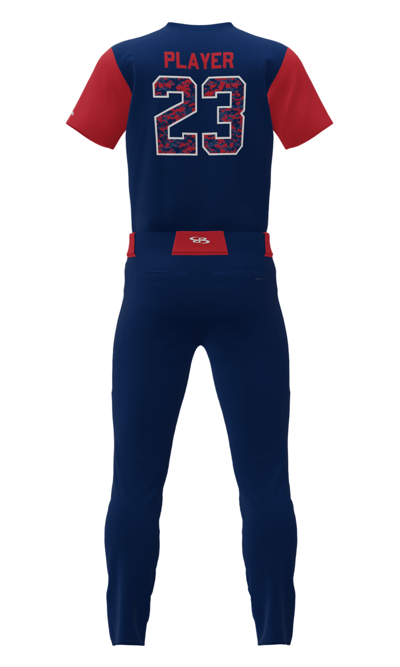 Back Navy Braves V-Neck Short Sleeve Jersey & Pant