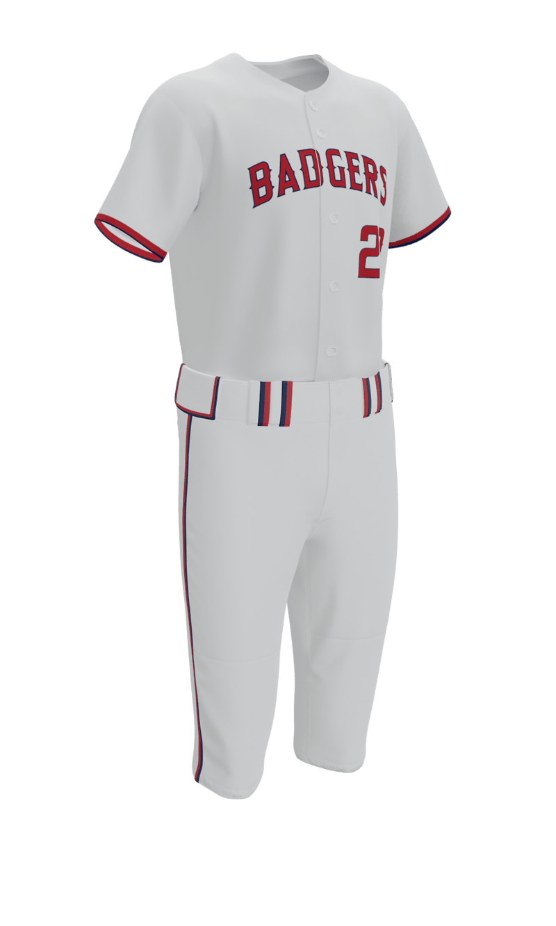White Badgers Full Button Short Sleeve Jersey & Knicker