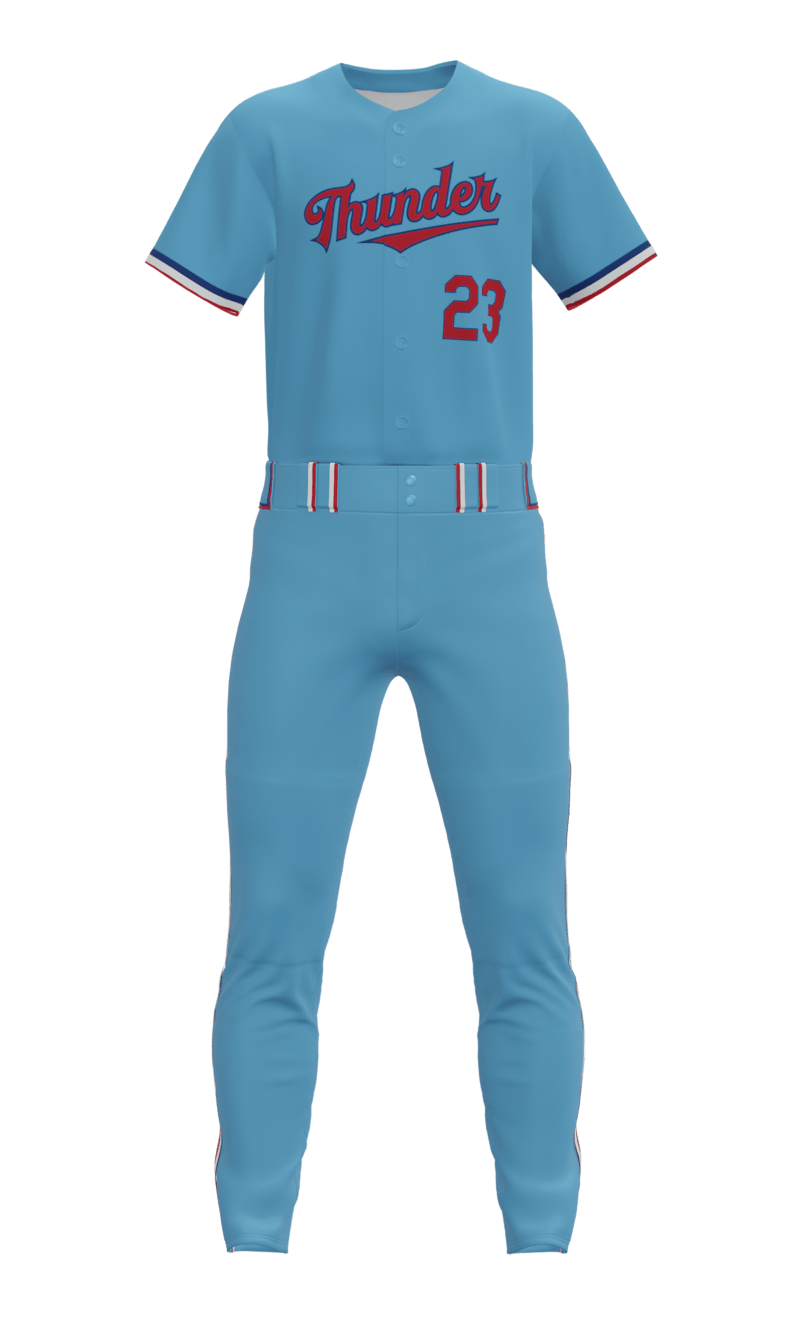 Front Columbia Thunder Full Button Short Sleeve Jersey & Pant