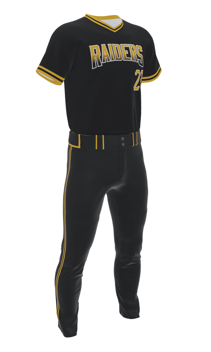Black Raiders V-Neck Short Sleeve Jersey & Pant