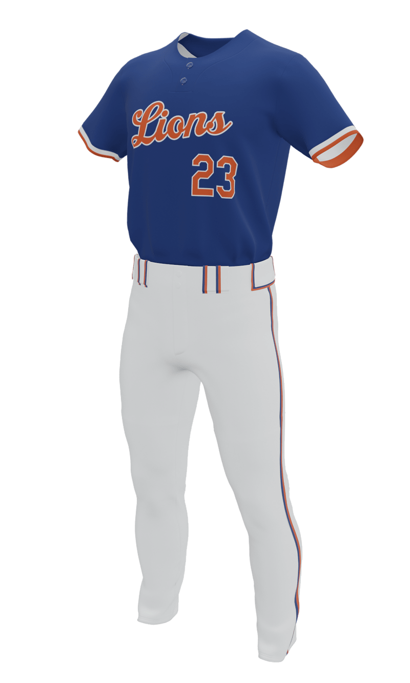 Left Royal Lions 2 Button Short Sleeve Jersey & Pant