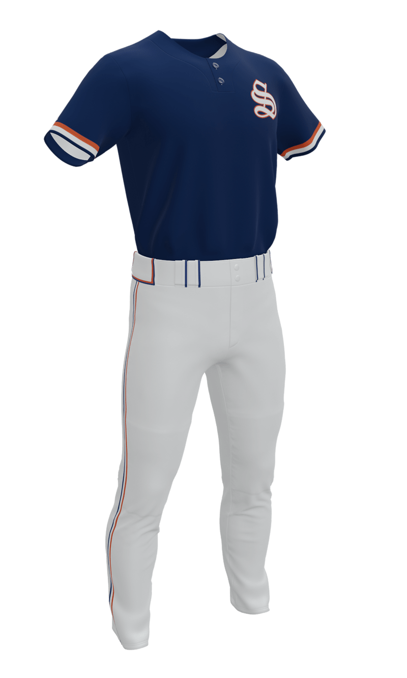 Navy S 2 Button Short Sleeve Jersey & Pant