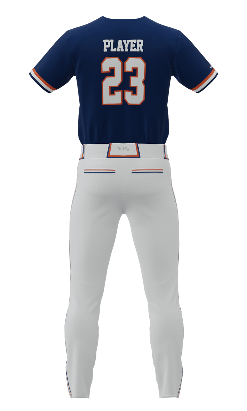 Back Navy S 2 Button Short Sleeve Jersey & Pant